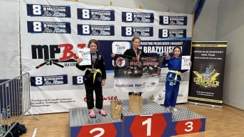 Aniela Dębkowska na podium