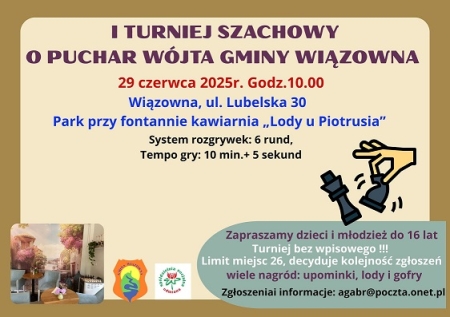 I TURNIEJ SZACHOWY O PUCHAR WÓJTA GMINY WIĄZOWNA