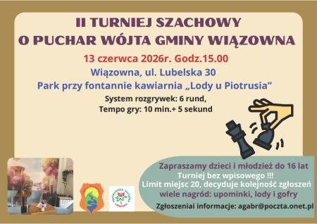 II TURNIEJ SZACHOWY O PUCHAR WÓJTA GMINY WIĄZOWNA